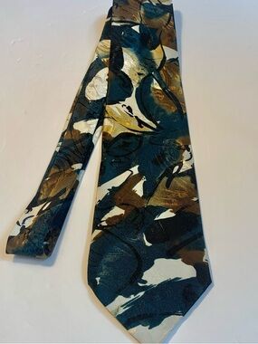 Private Collections Palace Silk Men's Neck Tie Multicolor Abstract Print Vintage